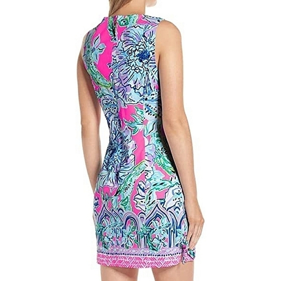 Lilly Pulitzer Mila Shift Dress Pink Tropics In The Groove Engineered-Si… - Picture 3 of 17